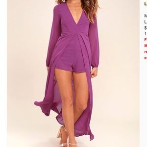 Lulus gone with the whirlwind magenta romper. NWT